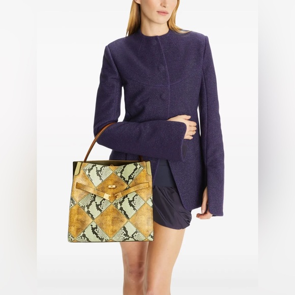 Like new Tory Burch Diamond Exotic Lee Radziwill double tote bag